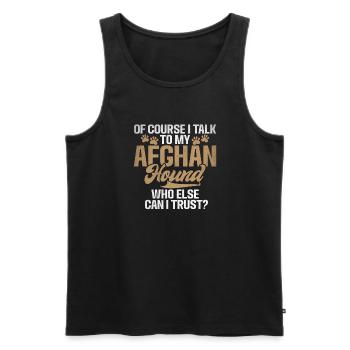 Afghan Hound Gifts - Männer Premium Bio Tank Top - Schwarz - Vorne - Michal (187cm)