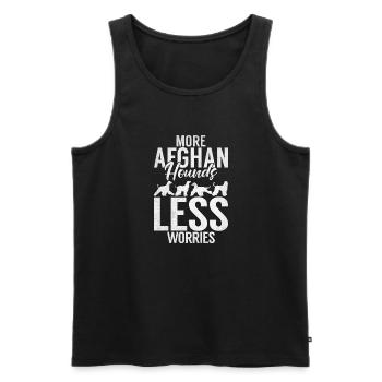 Afghan Hound Gifts - Männer Premium Bio Tank Top - Schwarz - Vorne - Michal (187cm)