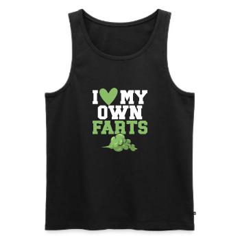 fart farting farting farting - Men's Premium Organic Tank Top - black - Front - AI Model Male 178 light (178cm)