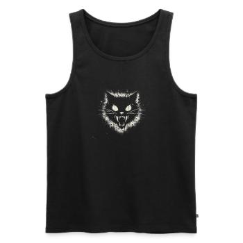 Creepy Goth Cat, Horror Cat, Weirdcore Cat - Men's Premium Organic Tank Top - black - Front - AI Model Male 178 light (178cm)