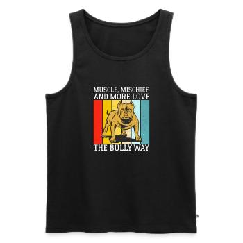 American Bully Gifts - Männer Premium Bio Tank Top - Schwarz - Vorne - Michal (187cm)