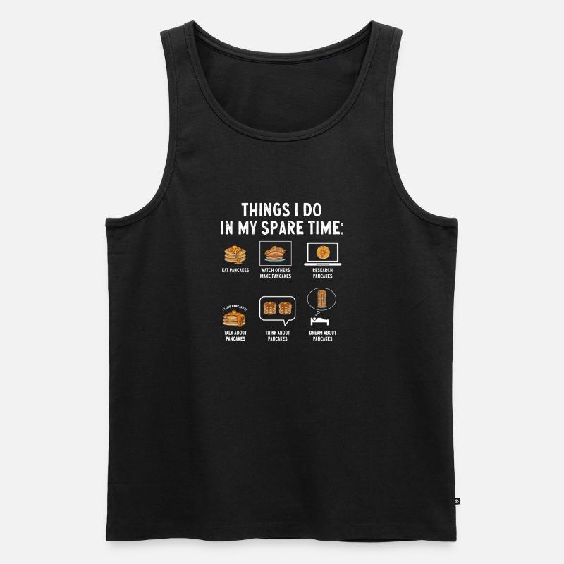 Pancake Frühstück Pfannkuchen - Männer Premium Bio Tank Top - Schwarz