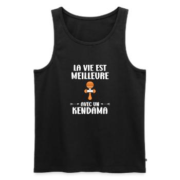 Kendama - Männer Premium Bio Tank Top - Schwarz - Vorne - AI Model Male 178 light (178cm)