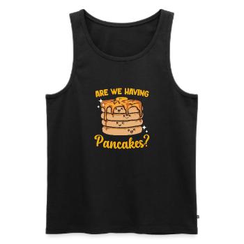 Pancake Frühstück Pfannkuchen - Männer Premium Bio Tank Top - Schwarz - Vorne - Michal (187cm)