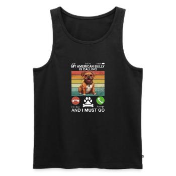 American Bully Gifts - Männer Premium Bio Tank Top - Schwarz - Vorne - Michal (187cm)