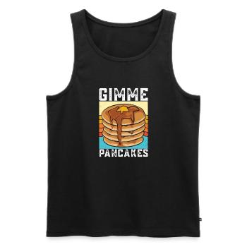 Crêpes Petit-déjeuner Crêpes - Débardeur bio Premium Homme - noir - Devant - Michal (187cm)