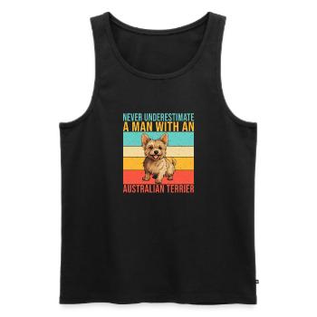 Australian Terrier Gifts - Männer Premium Bio Tank Top - Schwarz - Vorne - Michal (187cm)