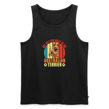 Cadeaux pour terrier australien - Débardeur bio Premium Homme - noir - Devant - Michal (187cm)