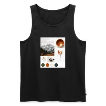 Rest. - Men's Premium Organic Tank Top - black - Front - AI Model Male 178 light (178cm)