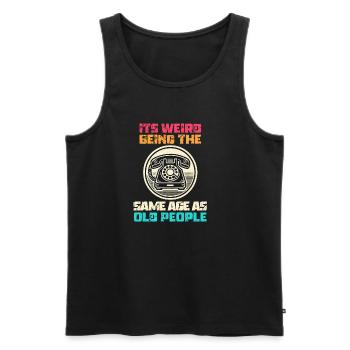 Vintage | Classic | Classic | Old - Men's Premium Organic Tank Top - black - Front - AI Model Male 178 light (178cm)