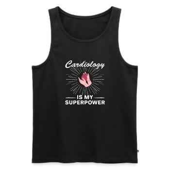 Medizin Arterie Kardiologie Anatomie Herzschlag - Männer Premium Bio Tank Top - Schwarz - Vorne - Michal (187cm)