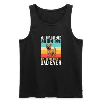 Australian Terrier Gifts - Männer Premium Bio Tank Top - Schwarz - Vorne - Michal (187cm)