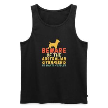 Australian Terrier Gifts - Männer Premium Bio Tank Top - Schwarz - Vorne - Michal (187cm)
