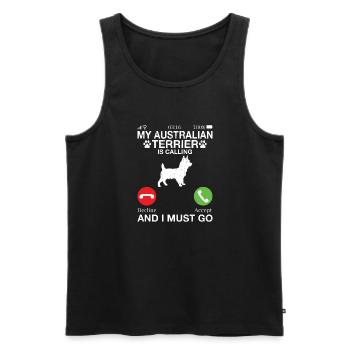 Cadeaux pour terrier australien - Débardeur bio Premium Homme - noir - Devant - Michal (187cm)