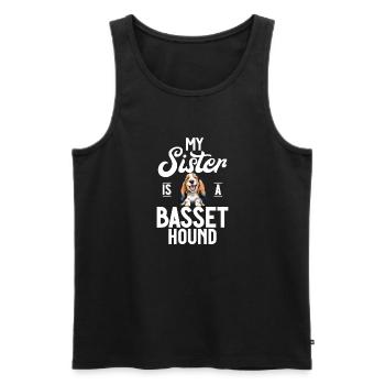 Basset Hound Gifts - Männer Premium Bio Tank Top - Schwarz - Vorne - Michal (187cm)