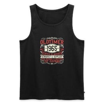Year of construction Born in 1965, Birthday born in 1965 - Men's Premium Organic Tank Top - black - Front - Michal (187cm)