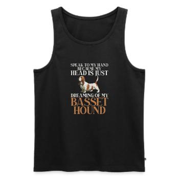 Cadeaux Basset Hound - Débardeur bio Premium Homme - noir - Devant - Michal (187cm)
