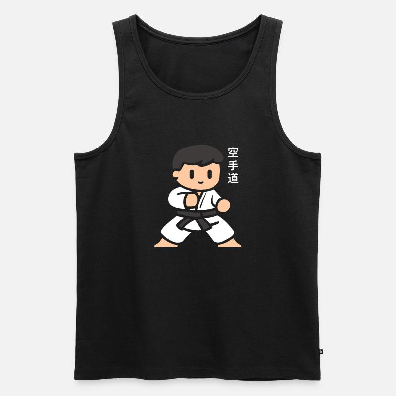 Karate - Männer Premium Bio Tank Top - Schwarz