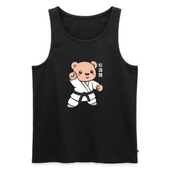 Karate - Männer Premium Bio Tank Top - Schwarz - Vorne - AI Model Male 178 light (178cm)