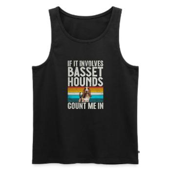 Basset Hound Gifts - Männer Premium Bio Tank Top - Schwarz - Vorne - Michal (187cm)