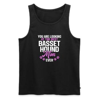 Basset Hound Gifts - Männer Premium Bio Tank Top - Schwarz - Vorne - Michal (187cm)