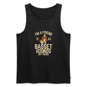 Basset Hound Gifts - Männer Premium Bio Tank Top - Schwarz - Vorne - Michal (187cm)