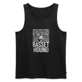Basset Hound Gifts - Männer Premium Bio Tank Top - Schwarz - Vorne - Michal (187cm)