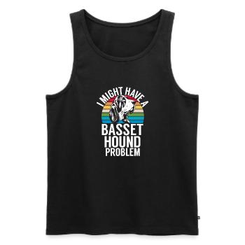 Basset Hound Gifts - Männer Premium Bio Tank Top - Schwarz - Vorne - Michal (187cm)