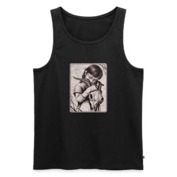 Hidden Darkness – Girl with Demon Skull - Men's Premium Organic Tank Top - black - Front - AI Model Male 178 light (178cm)