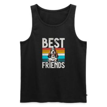 Cadeaux Basset Hound - Débardeur bio Premium Homme - noir - Devant - Michal (187cm)