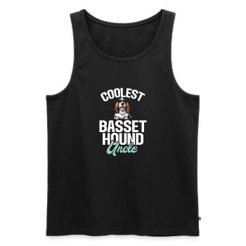 Basset Hound Gifts - Männer Premium Bio Tank Top - Schwarz - Vorne - Michal (187cm)