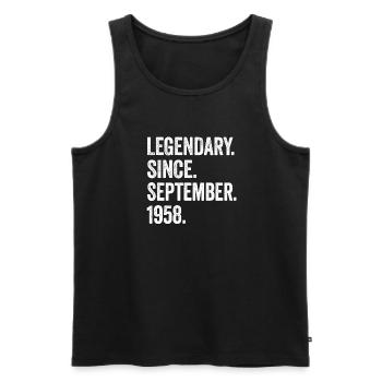 66. Geburtstag 66 Jahre Legendary September 1958 - Männer Premium Bio Tank Top - Schwarz - Vorne - Michal (187cm)