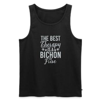 Bichon Frise Gifts - Men's Premium Organic Tank Top - black - Front - Michal (187cm)
