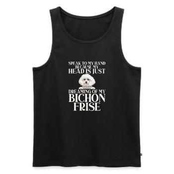 Cadeaux Bichon Frisé - Débardeur bio Premium Homme - noir - Devant - Michal (187cm)