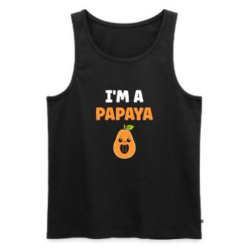 Papaya - Männer Premium Bio Tank Top - Schwarz - Vorne - AI Model Male 178 light (178cm)