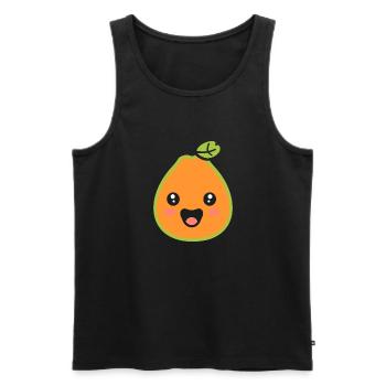 Papaya - Männer Premium Bio Tank Top - Schwarz - Vorne - AI Model Male 178 light (178cm)