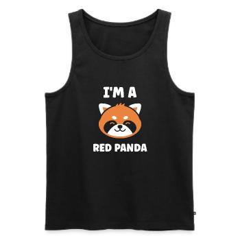 Panda roux - Débardeur bio Premium Homme - noir - Devant - AI Model Male 178 light (178cm)