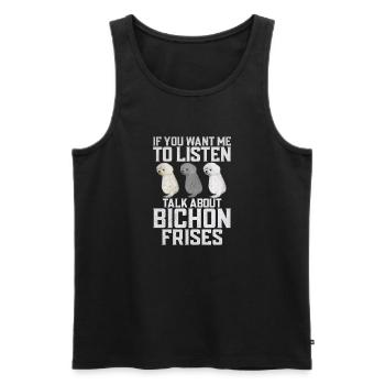 Cadeaux Bichon Frisé - Débardeur bio Premium Homme - noir - Devant - Michal (187cm)