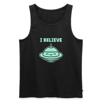 fliegende Untertasse - Männer Premium Bio Tank Top - Schwarz - Vorne - Michal (187cm)