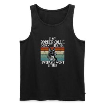 Cadeaux Border Collie - Débardeur bio Premium Homme - noir - Devant - Michal (187cm)