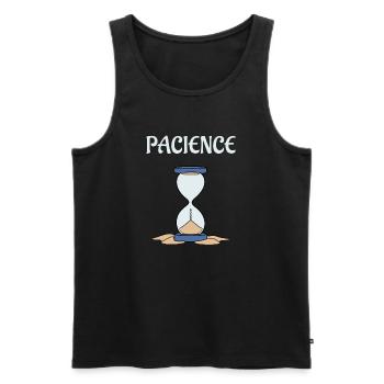 Sablier pacience - Débardeur bio Premium Homme - noir - Devant - Michal (187cm)