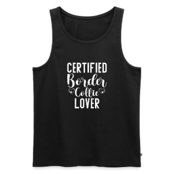 Border Collie Gifts - Männer Premium Bio Tank Top - Schwarz - Vorne - Michal (187cm)