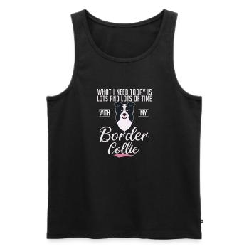 Border Collie Gifts - Männer Premium Bio Tank Top - Schwarz - Vorne - Michal (187cm)