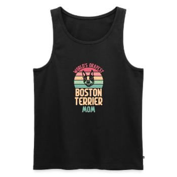 Boston Terrier Gifts - Männer Premium Bio Tank Top - Schwarz - Vorne - Michal (187cm)
