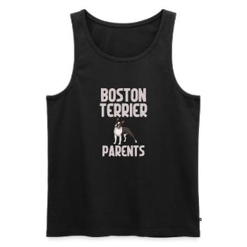 Boston Terrier Gifts - Männer Premium Bio Tank Top - Schwarz - Vorne - Michal (187cm)