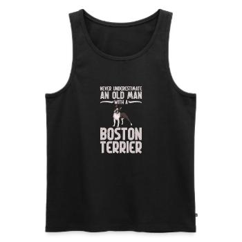Boston Terrier Gifts - Männer Premium Bio Tank Top - Schwarz - Vorne - Michal (187cm)