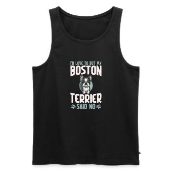 Boston Terrier Gifts - Männer Premium Bio Tank Top - Schwarz - Vorne - Michal (187cm)