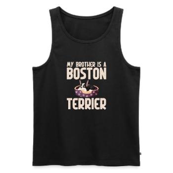 Cadeaux Boston Terrier - Débardeur bio Premium Homme - noir - Devant - AI Model Male 178 light (178cm)
