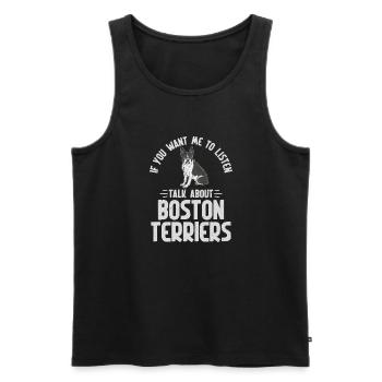 Boston Terrier Gifts - Männer Premium Bio Tank Top - Schwarz - Vorne - Michal (187cm)