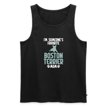 Boston Terrier Gifts - Männer Premium Bio Tank Top - Schwarz - Vorne - Michal (187cm)